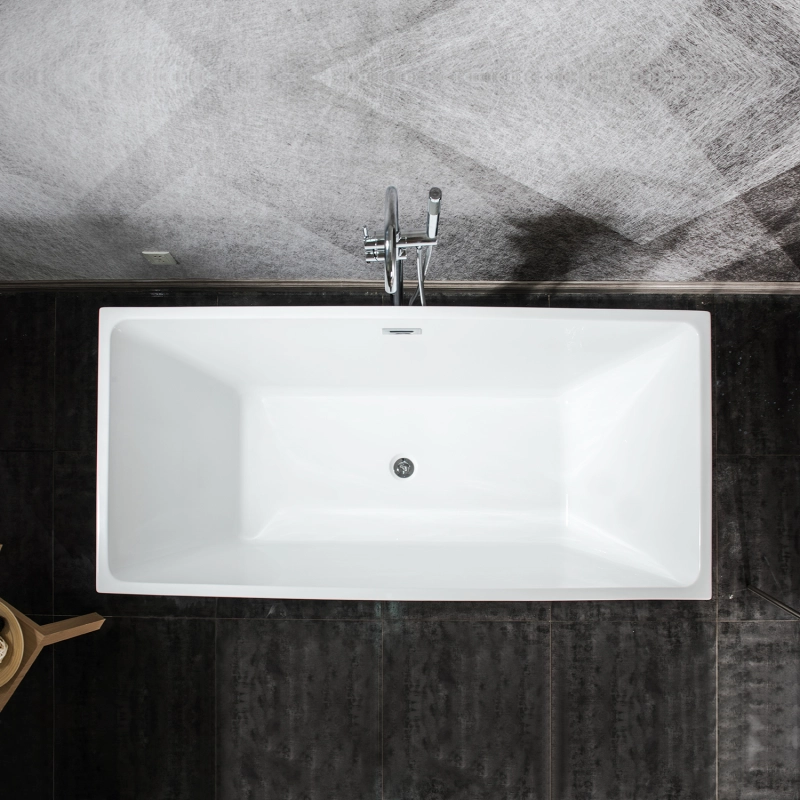BT2005-55 BT2005-59 Freestanding 55 in. Contemporary Design Acrylic Flatbottom  SPA Tub  Bathtub in White