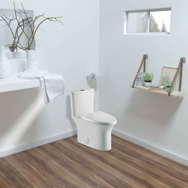 T128D Flush Elongated One-Piece Toilet (Seat Included)