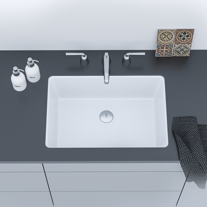 UB2216 21.75 in. Under mount Bathroom Sink Basin in White Ceramic