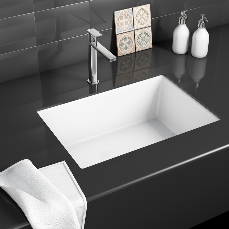 UB2216 21.75 in. Under mount Bathroom Sink Basin in White Ceramic