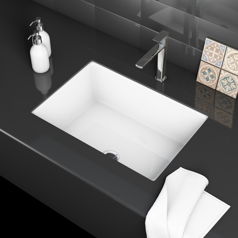 UB2216 21.75 in. Under mount Bathroom Sink Basin in White Ceramic