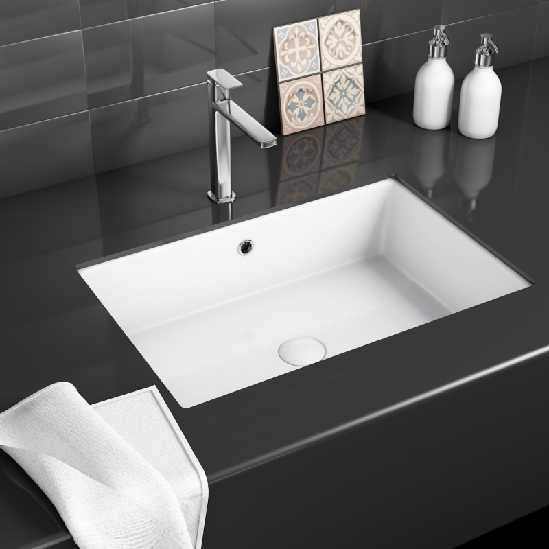 UR2013 19.63 in. Undermount Bathroom Sink Basin in White Ceramic