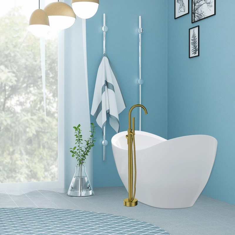 FF017/FF017BB/FF017BN/FF017MB/FF017ORB/FF017VB  Freestanding Floor Mounted Bath Tub Filler Faucets with Hand Held Shower Head