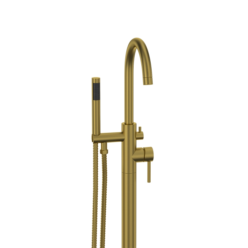 FF017/FF017BB/FF017BN/FF017MB/FF017ORB/FF017VB  Freestanding Floor Mounted Bath Tub Filler Faucets with Hand Held Shower Head