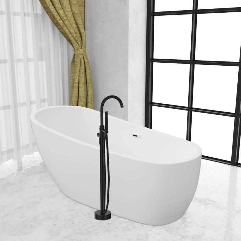 FF017/FF017BB/FF017BN/FF017MB/FF017ORB/FF017VB  Freestanding Floor Mounted Bath Tub Filler Faucets with Hand Held Shower Head