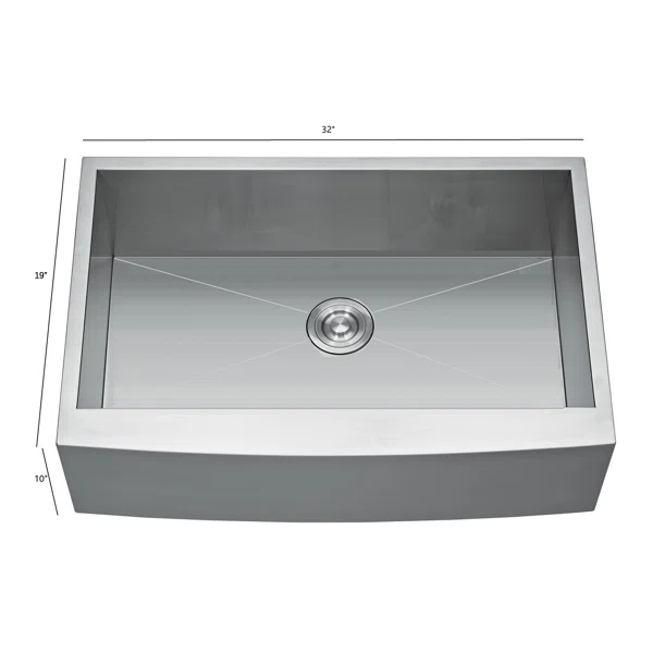 HS3219 Stainless Steel 32 in. Single Bowl Undermount Handmade Kitchen Sink without workstation