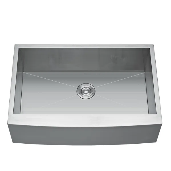 HFS3220 Stainless Steel 32'' L x 20'' W Single Bowl Sink Handmade Farmhouse Apron Kitchen Sink without workstation