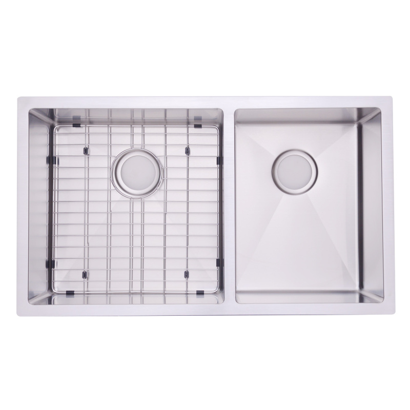 HOR3319GS2 Stainless Steel 18 Gauge 32.75'' L x 19'' W Double Bowl Undermount Workstation Kitchen Sink with grid and strainer