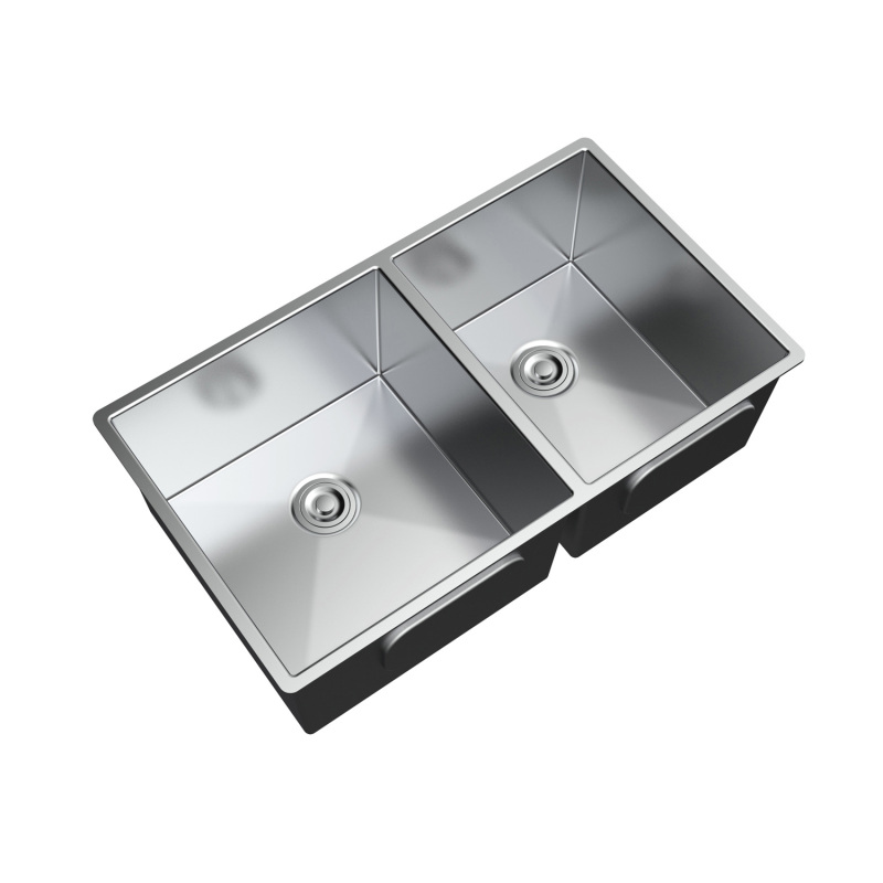 HOR3319GS2 Stainless Steel 18 Gauge 32.75'' L x 19'' W Double Bowl Undermount Workstation Kitchen Sink with grid and strainer