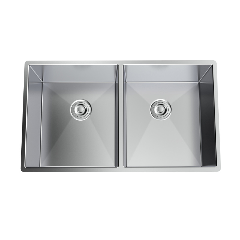 HRE3319GS2 Stainless Steel 18 Gauge  32.75'' L x 19'' W Double Bowl Undermount Workstation Kitchen Sink with grid and strainer