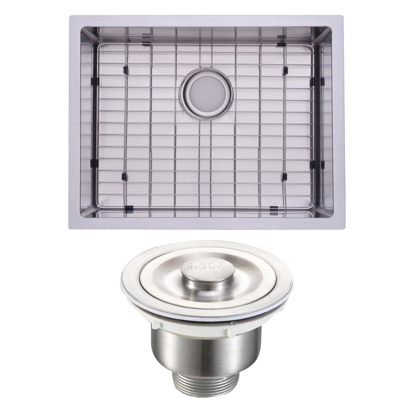 HRS2118GS Stainless Steel 18 Gauge 21'' L x 18'' W Single Bowl Undermount Workstation Kitchen Sink with grid and strainer