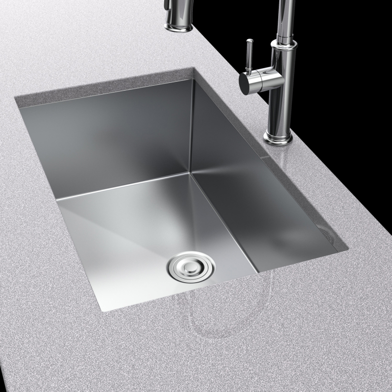 HRS2618GS Stainless Steel 18 Gauge  26.00 in. Single Bowl Undermount Workstation Kitchen Sink with grid and strainer