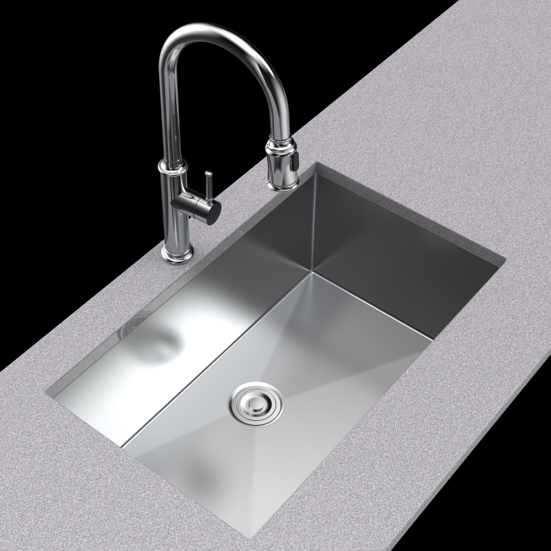 HRS3018GS Stainless Steel 18 Gauge  30.00 in. Single Bowl Undermount Workstation Kitchen Sink with grid and strainer