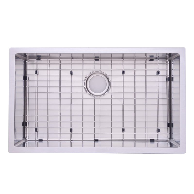 HRS3018GS Stainless Steel 18 Gauge  30" L x 18" W Single Bowl Undermount Workstation Kitchen Sink with grid and strainer