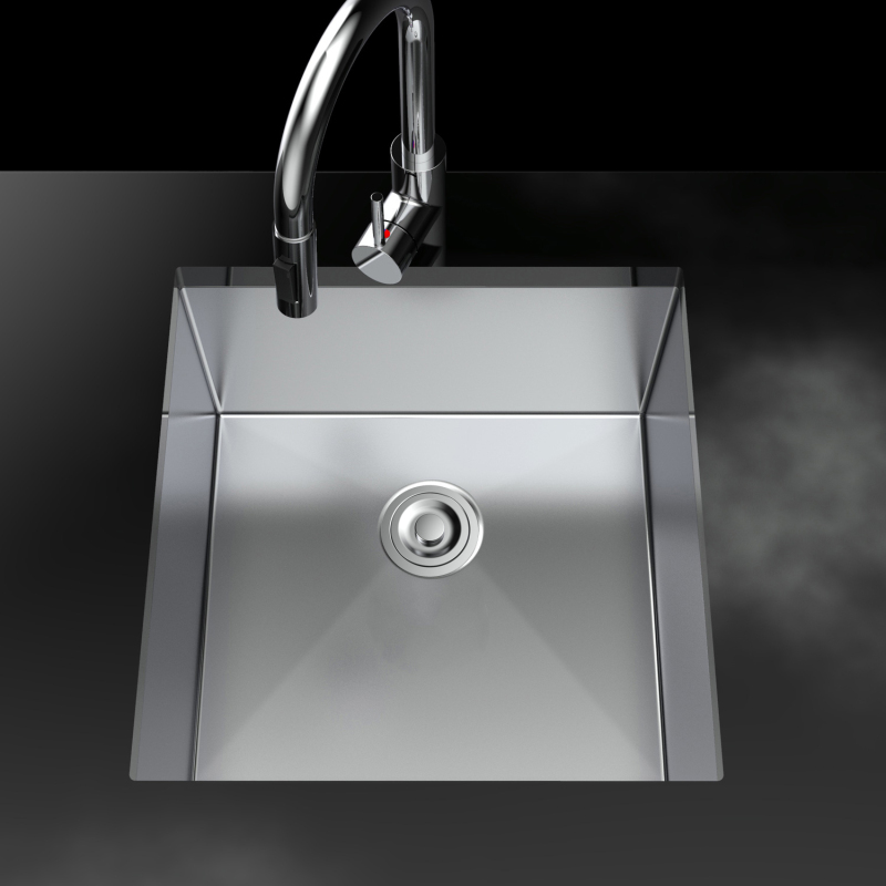 HS1920N Stainless Steel 18 Gauge  19.00 in. Single Bowl Undermount Workstation Kitchen Sink with Zero conner