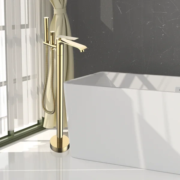 FF014/FF014MB/FF014TG/FF014VB 1-Handle Freestanding Bathtub Faucet with Handheld Shower