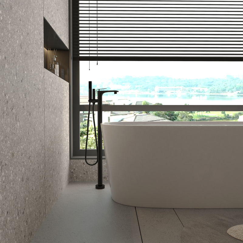 FF014/FF014MB/FF014TG/FF014VB 1-Handle Freestanding Bathtub Faucet with Handheld Shower