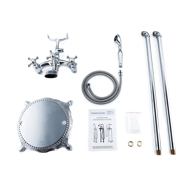 FF019/FF019BN/FF019MB/FF019ORB/FF019TG  Freestanding Floor Mounted Bath Tub Filler Faucets with Hand Held Shower Head