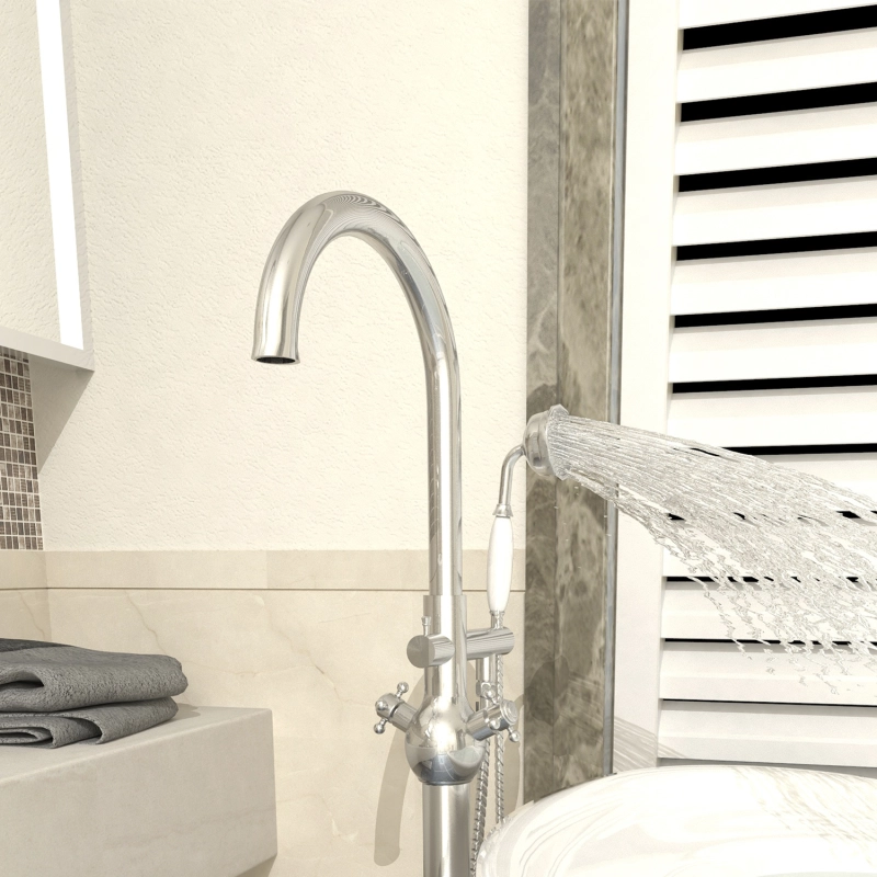 FF029/FF029BB/FF029BN/FF029MB/FF029ORB/FF029TG/FF029VB 2-Handle Freestanding Tub Faucet with Hand Shower Head
