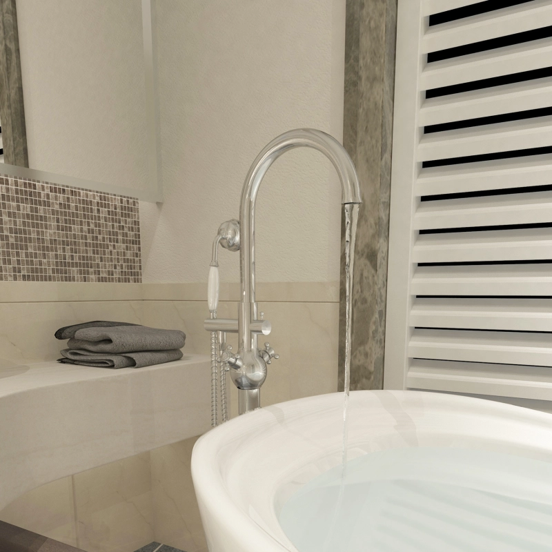 FF029/FF029BB/FF029BN/FF029MB/FF029ORB/FF029TG/FF029VB 2-Handle Freestanding Tub Faucet with Hand Shower Head