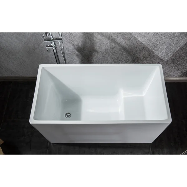 BT2038-47S Freestanding 47 in. Contemporary Design Acrylic Flatbottom  Soaking Tub  Bathtub in White