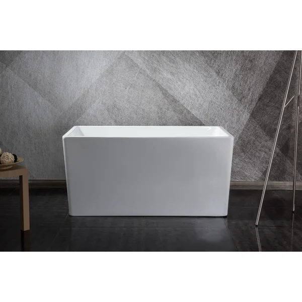 BT2038-47S Freestanding 47 in. Contemporary Design Acrylic Flatbottom  Soaking Tub  Bathtub in White