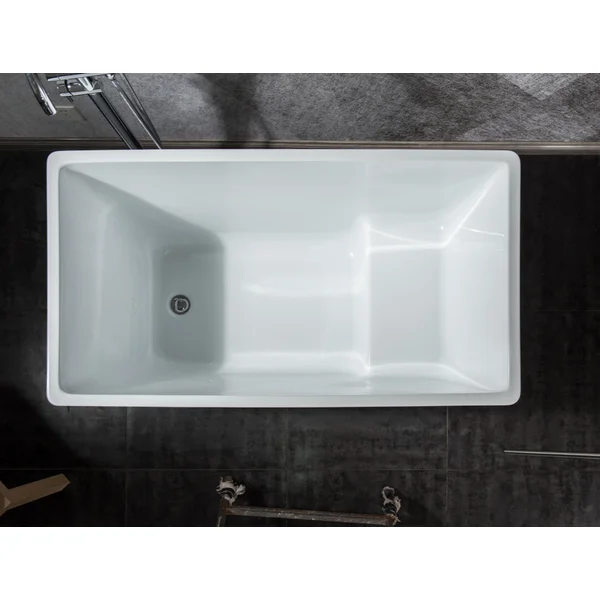 BT2038-47S Freestanding 47 in. Contemporary Design Acrylic Flatbottom  Soaking Tub  Bathtub in White