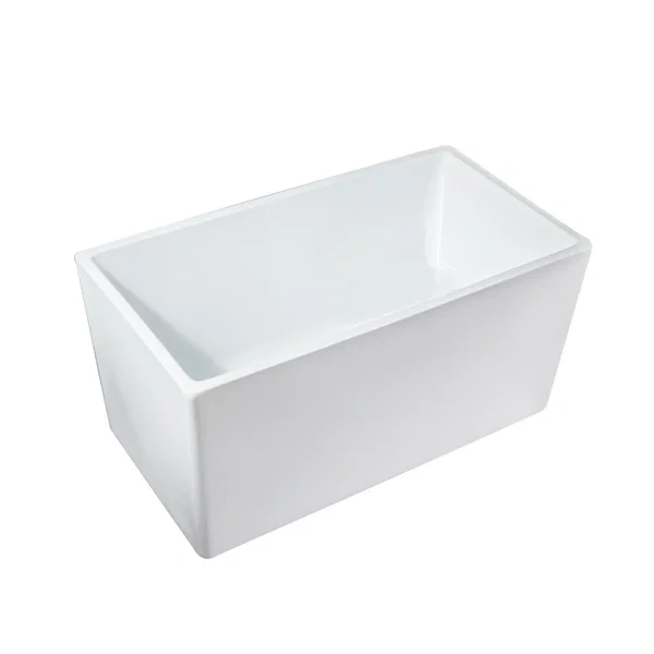 BT2037-43 Freestanding 43 in. Contemporary Design Acrylic Flatbottom  Soaking Tub  Bathtub in White