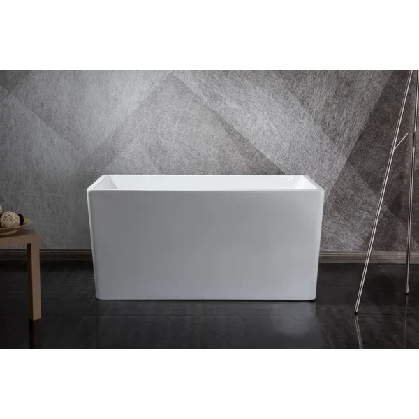 BT2037-43 Freestanding 43 in. Contemporary Design Acrylic Flatbottom  Soaking Tub  Bathtub in White