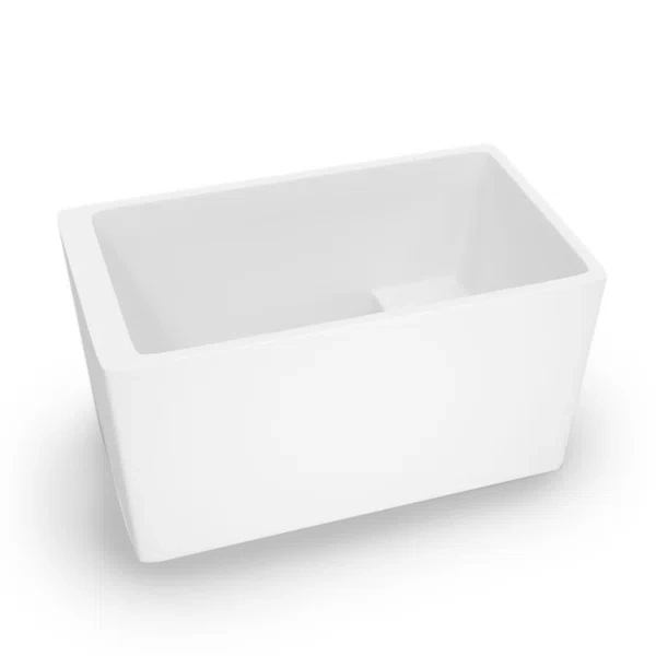 BT2036-43S Freestanding 43 in. Contemporary Design Acrylic Flatbottom  Soaking Tub  Bathtub in White