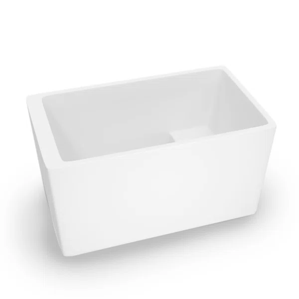 BT2035-39 Freestanding 39 in. Contemporary Design Acrylic Flatbottom  Soaking Tub  Bathtub in White