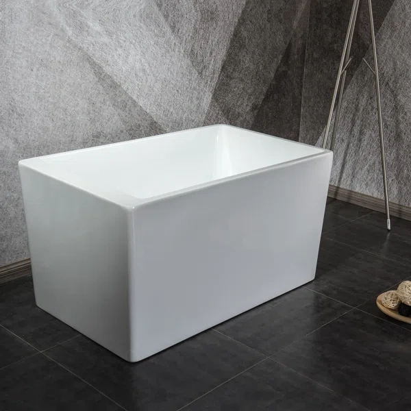 BT2033-47 Freestanding 47 in. Contemporary Design Acrylic Flatbottom  Soaking Tub  Bathtub in White