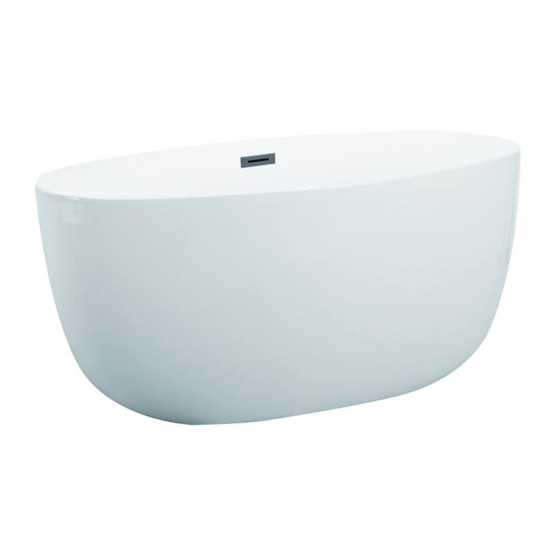 BT2227-51 Freestanding 51 in. Contemporary Design Acrylic Flatbottom Soaking Tub  Bathtub in White