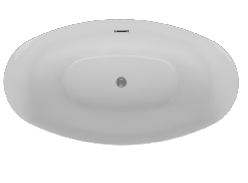 BT2227-51 Freestanding 51 in. Contemporary Design Acrylic Flatbottom Soaking Tub  Bathtub in White