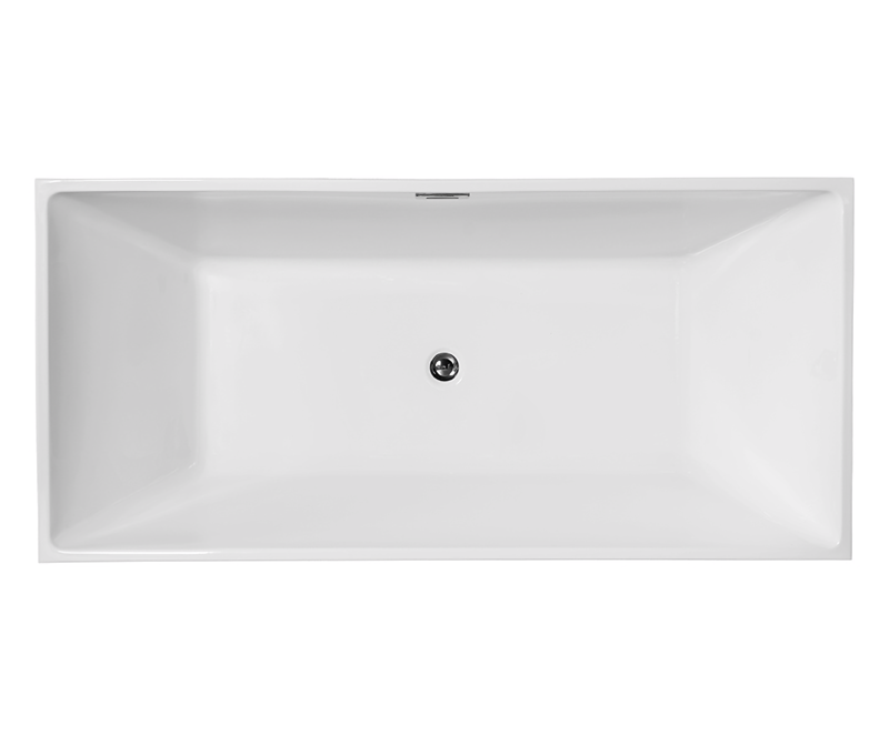 BT2109-51 Freestanding 51 in. Contemporary Design Acrylic Flatbottom Soaking Tub  Bathtub in White