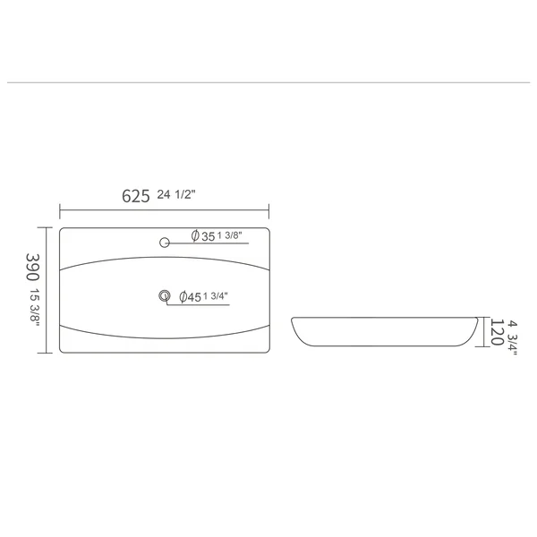 AB2515F1 24.5 in. Topmount Bathroom Sink Basin in White Ceramic