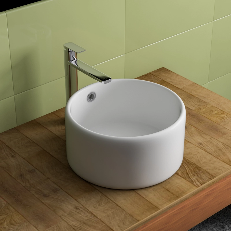 AB16167 16.75 in. Topmount Bathroom Sink Basin in White Ceramic