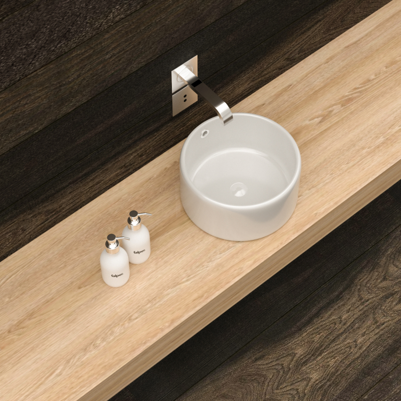 AB16167 16.75 in. Topmount Bathroom Sink Basin in White Ceramic