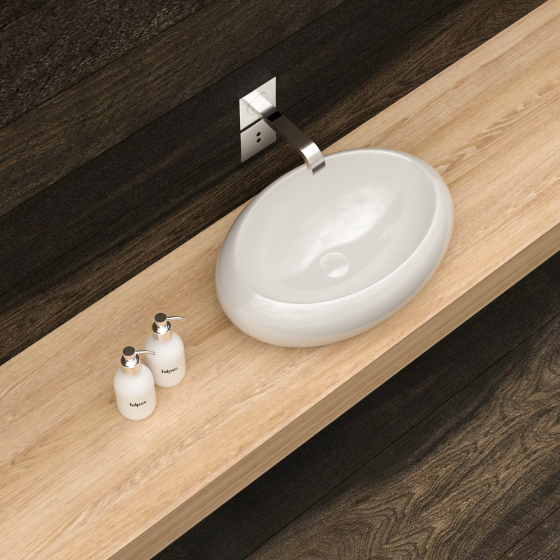 AB19136 19.38 in. Topmount Bathroom Sink Basin in White Ceramic
