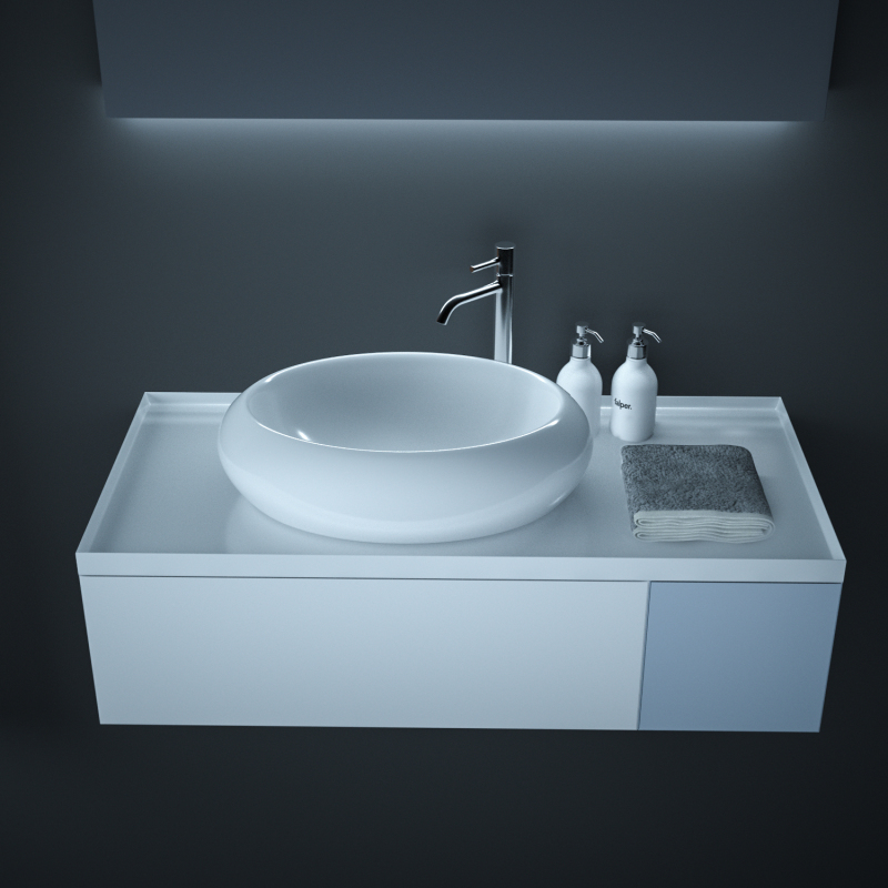 AB2416F1 23.63 in. Topmount Bathroom Sink Basin in White Ceramic