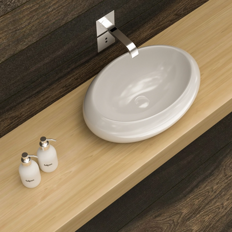 AB2416F1 23.63 in. Topmount Bathroom Sink Basin in White Ceramic