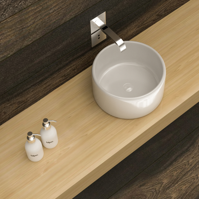 AD1616T 16.13 in. Topmount Bathroom Sink Basin in White Ceramic