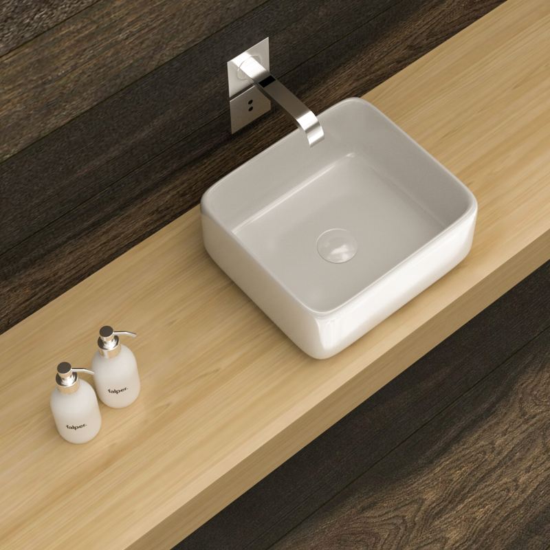 AR1515T 15.38 in. Topmount Bathroom Sink Basin in White Ceramic