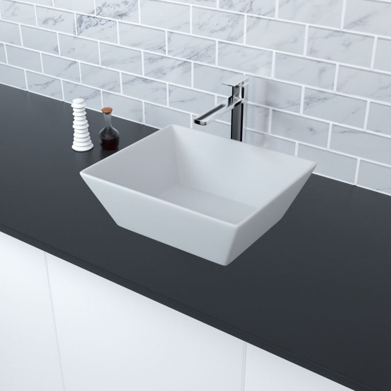 AR165 16.13 in. Topmount Bathroom Sink Basin in White Ceramic