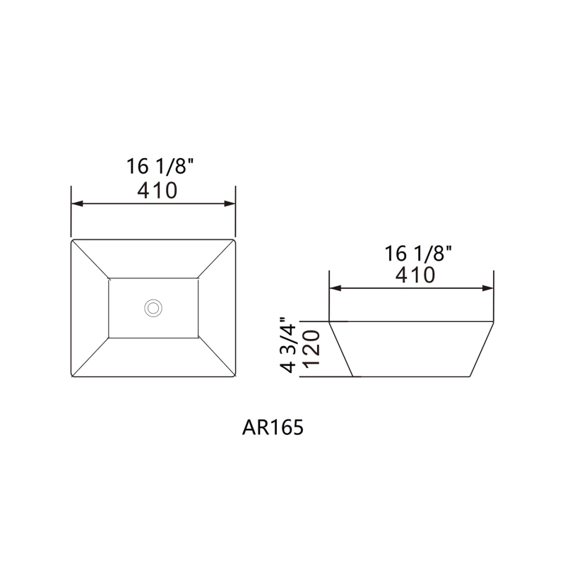 AR165 16.13 in. Topmount Bathroom Sink Basin in White Ceramic