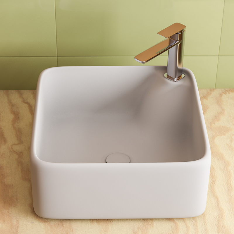 AR1717TF1 17'' L x 17'' W x 5'' H Topmount Bathroom Sink Basin in White Ceramic