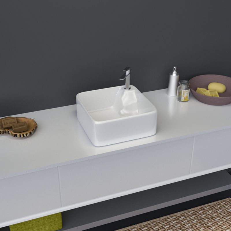 AR1717TF1 17 in. Topmount Bathroom Sink Basin in White Ceramic