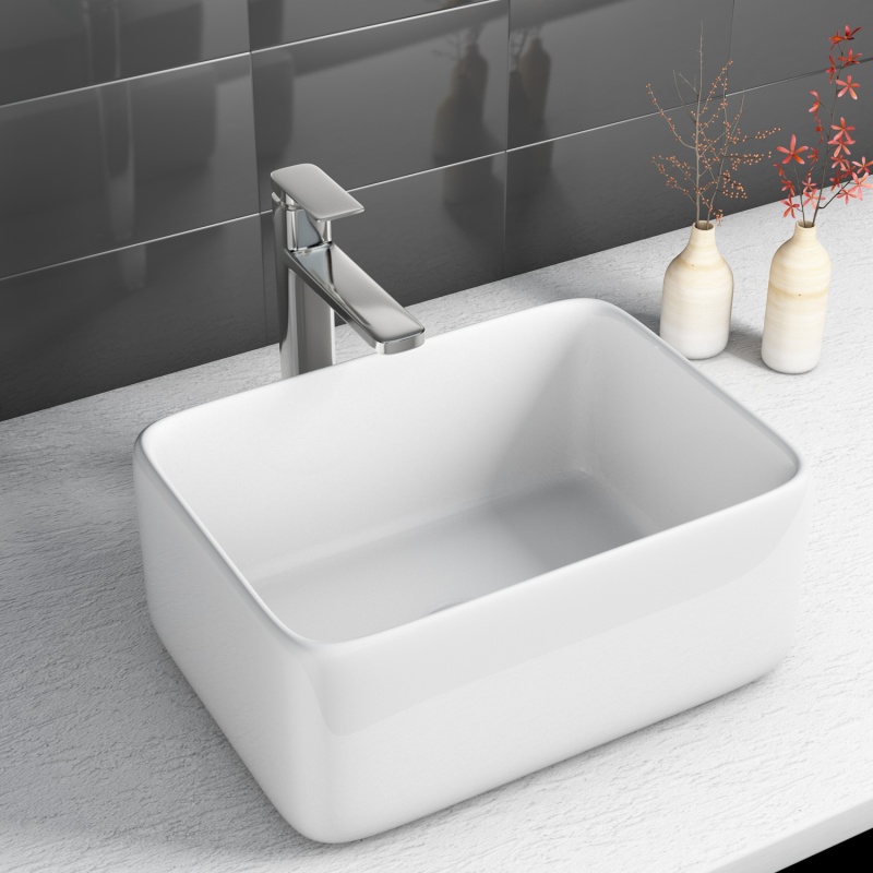 AR1915T 19.63 in. Topmount Bathroom Sink Basin in White Ceramic