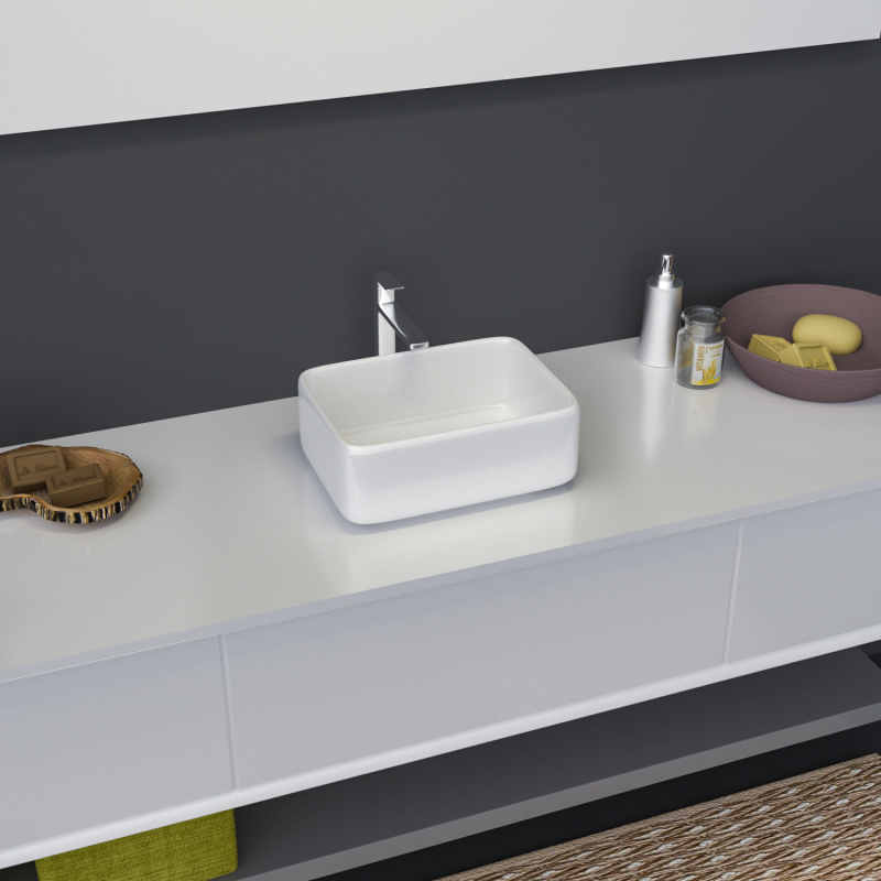 AR1915T 19.63'' L x 15.75'' W x 5.5'' H Topmount Bathroom Sink Basin in White Ceramic
