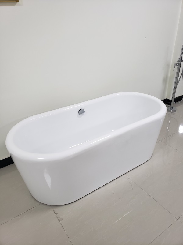 BT1525-68 Freestanding 68" x 24" Contemporary Design Acrylic Flatbottom  SPA Tub  Bathtub in White